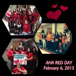 Overton students wearing red to support  heart month.